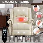 Heat Massage Manual Recliner Chair with Rocker and Swivel for Living Room detail image 49