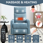Heat Massage Manual Recliner Chair with Rocker and Swivel in Fabric for Living Room detail image 28