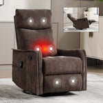 Heat Massage Manual Recliner Chair with Rocker and Swivel in Fabric for Living detail image 32