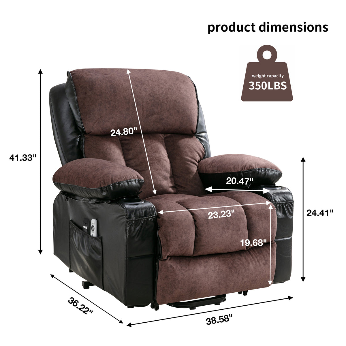 Power Lift Massage Recliner with Heat and Vibration detail image 47