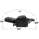 Dual-Motor Power Lift Genuine Leather Heat & Massage Recliner detail image 4