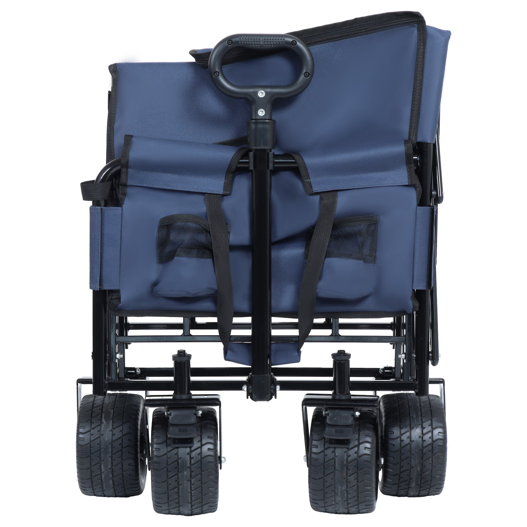 3-in-1 Folding Wagon Cart with Bench Seat & Storage for workshop, garage, storage, or utility use