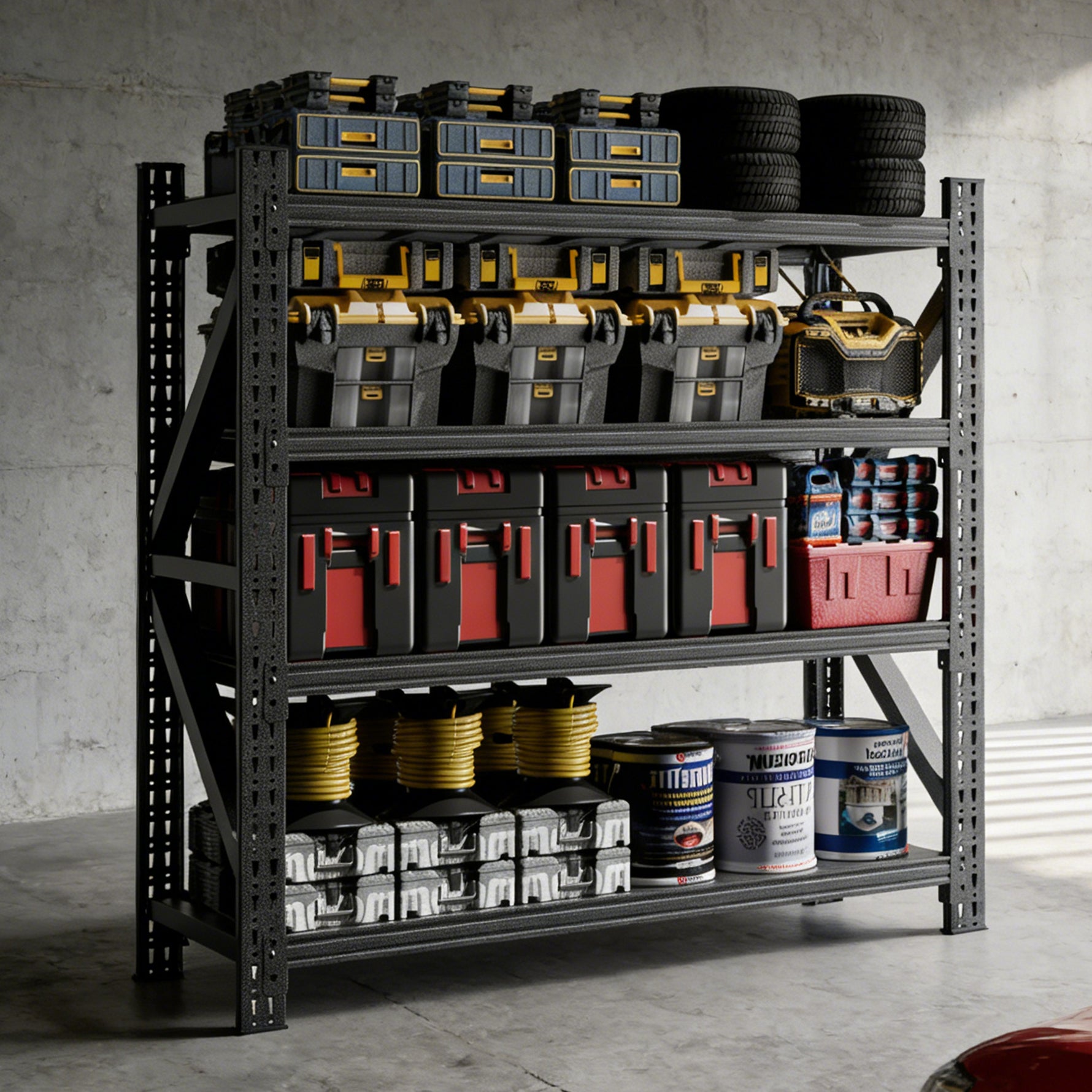 Heavy Duty Metal Adjustable Garage Shelving Unit, 4000lb Capacity Industrial Storage Rack for workshop, garage, storage, or utility use