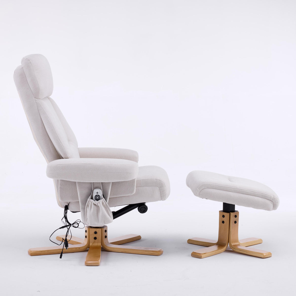 Modern Heated Massage 360° Swivel Recliner Accent Chair with Ottoman, Ergonomic detail image 20