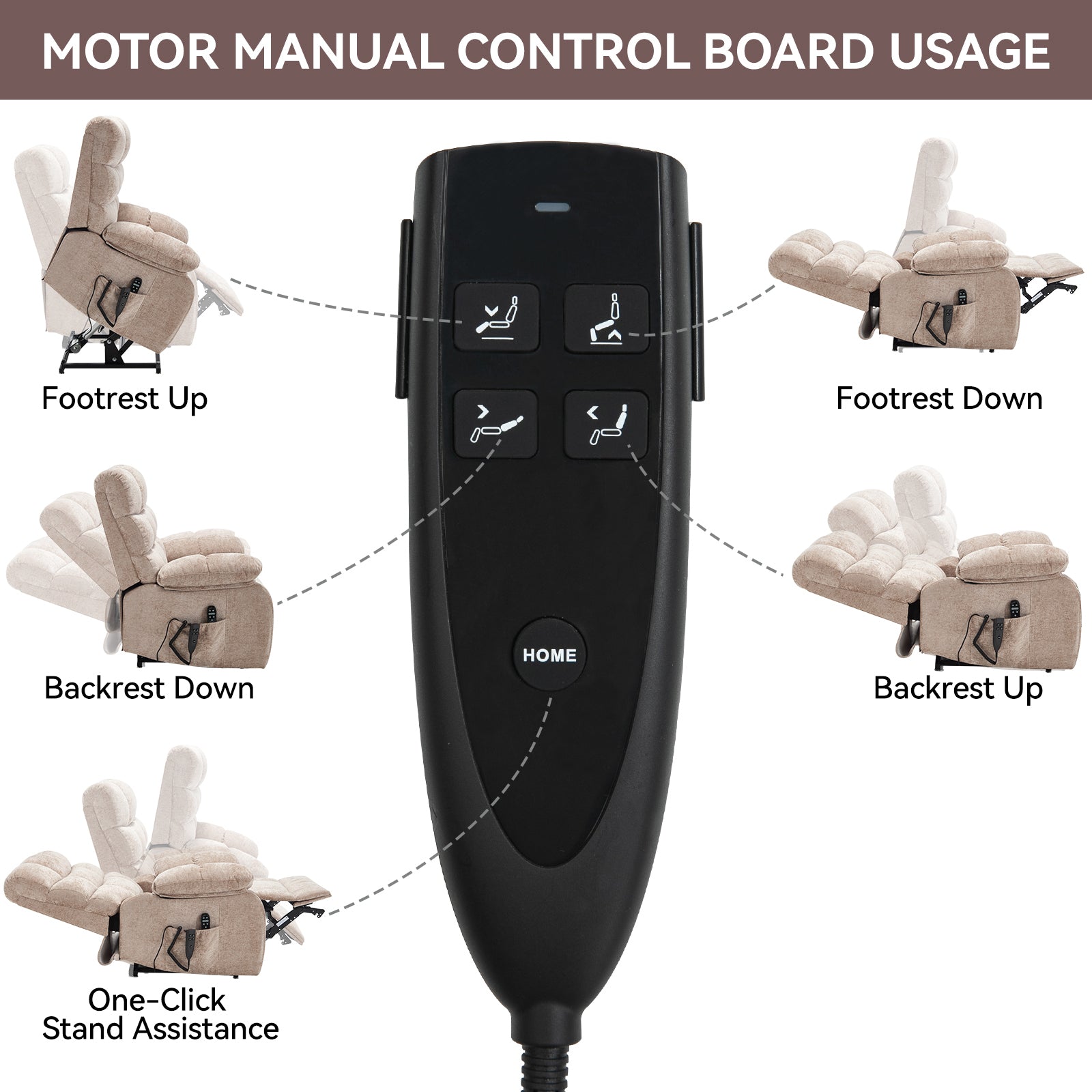Dual-Motor Lift Recliner with Heat & Massage, 350 lb Capacity detail image 13