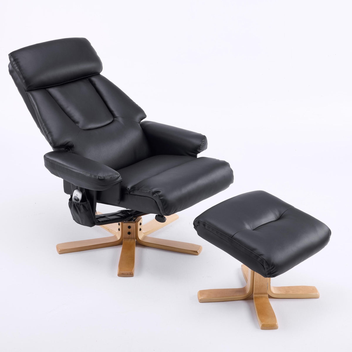 Modern Heated Massage 360° Swivel Recliner Accent Chair with Ottoman, Ergonomic detail image 36