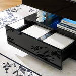 Lift-Top Coffee Table with Storage & LED Lights desktop storage organizer