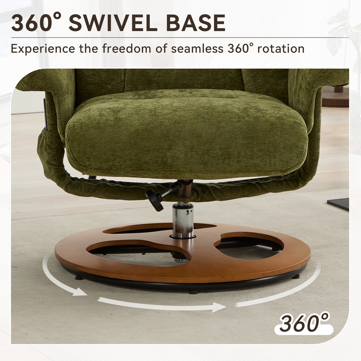 Ergonomic Recliner Chair with Ottoman - 360° Swivel Massage Lounge detail image 26