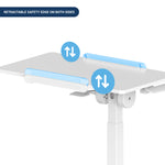 Techni Mobili Sit-to-Stand Rolling Adjustable Laptop Cart, White mobile laptop workstation