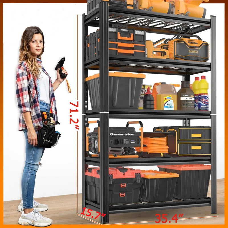 Heavy-Duty Adjustable Metal Storage Shelving Units for workshop, garage, storage, or utility use