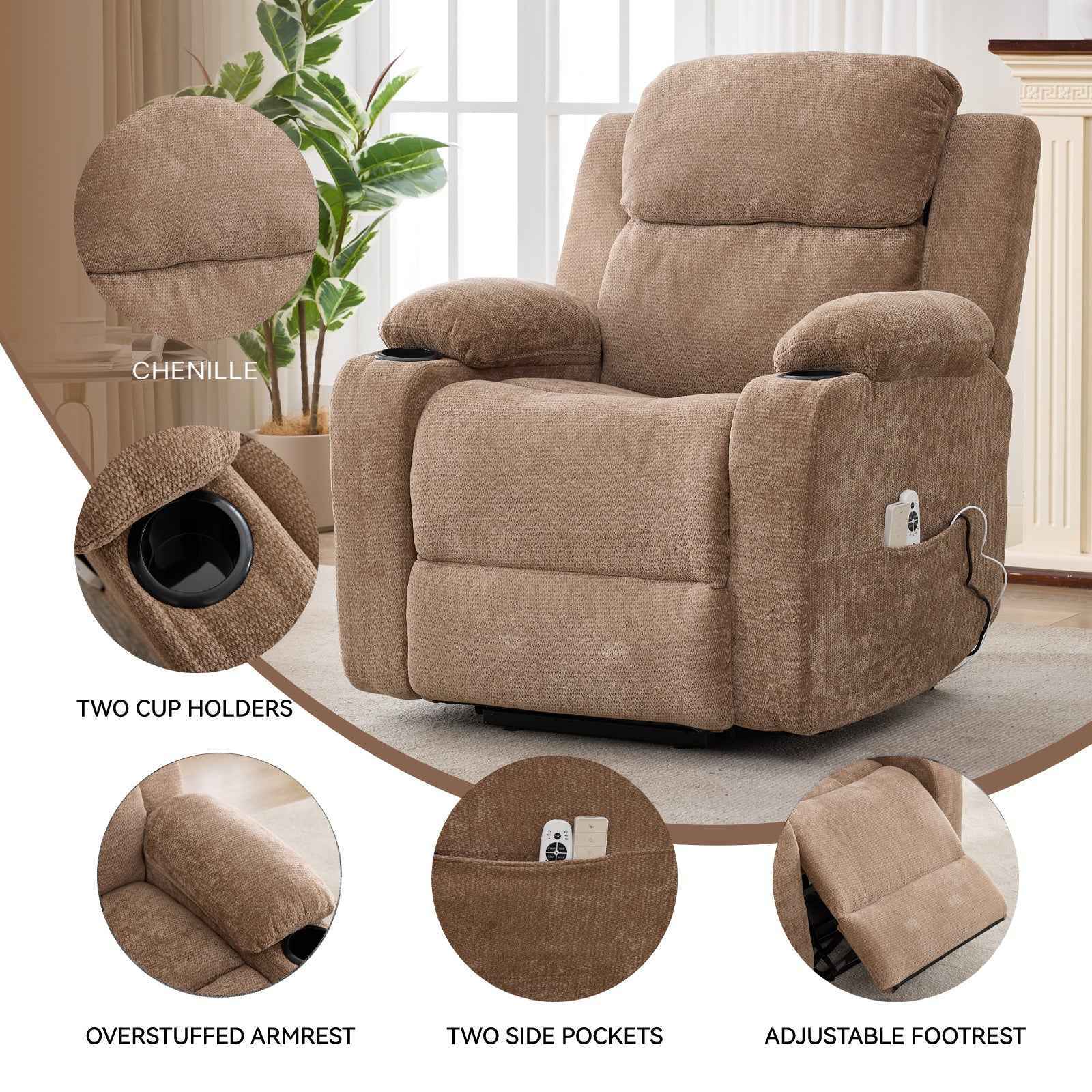 Dual-Motor Leather-Air Power Lift Recliner detail image 96