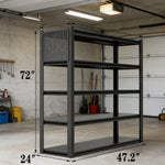 Heavy-Duty Adjustable Garage Shelving with Pegboard for workshop, garage, storage, or utility use