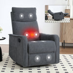Heat Massage Manual Recliner Chair with Rocker and Swivel in Fabric for Living Room detail image 90
