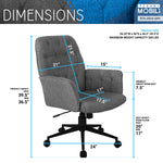 Techni Mobili Modern Upholstered Tufted Office Chair with Arms, Grey for home office seating