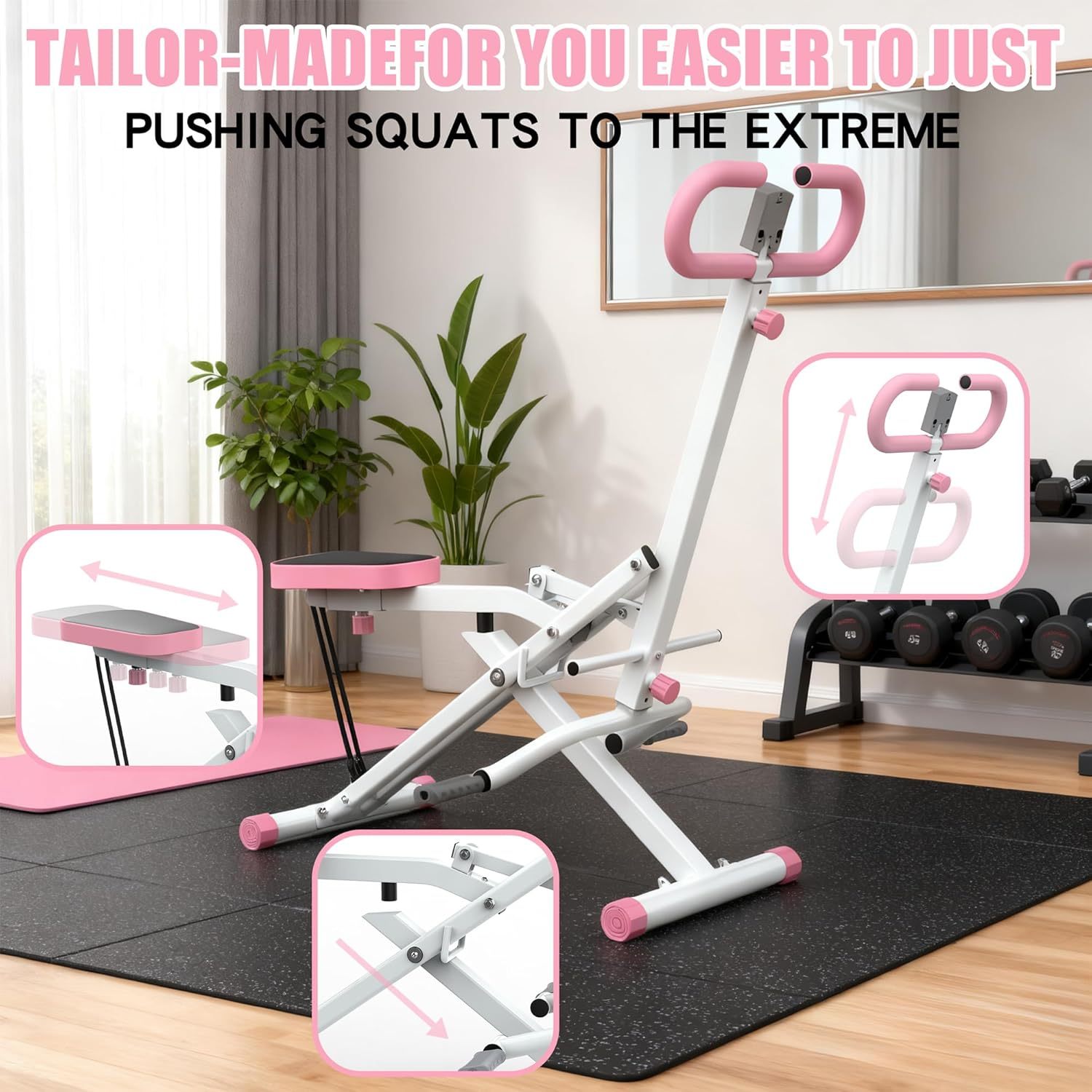 Foldable Assisted Squat Trainer with Resistance Bands detail image 2