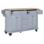 Rubberwood Kitchen Cart with 5 Drawers & Storage Cabinet product view 23