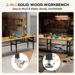 96" Adjustable Workbench with Pegboard & Power for workshop, garage, storage, or utility use
