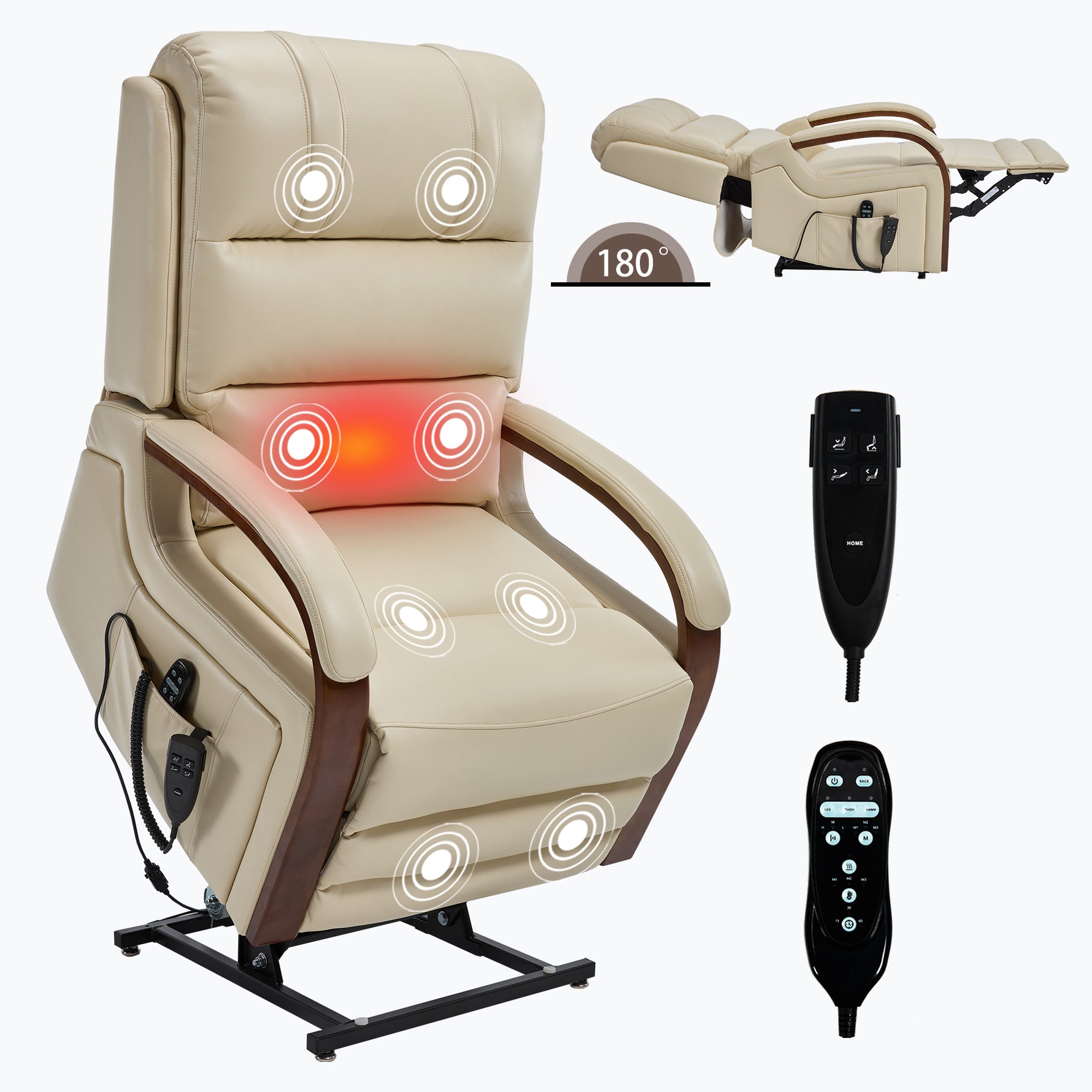 Dual-Motor Leather-Air Power Lift Recliner detail image 32