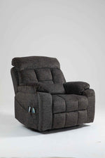 Old age electric lift chair, flat high density foam electric sofa, with heating and massage functions, can tilt to 180 degrees, 2 pocket cup holders, 2 remote controls, 4 OKIN motors