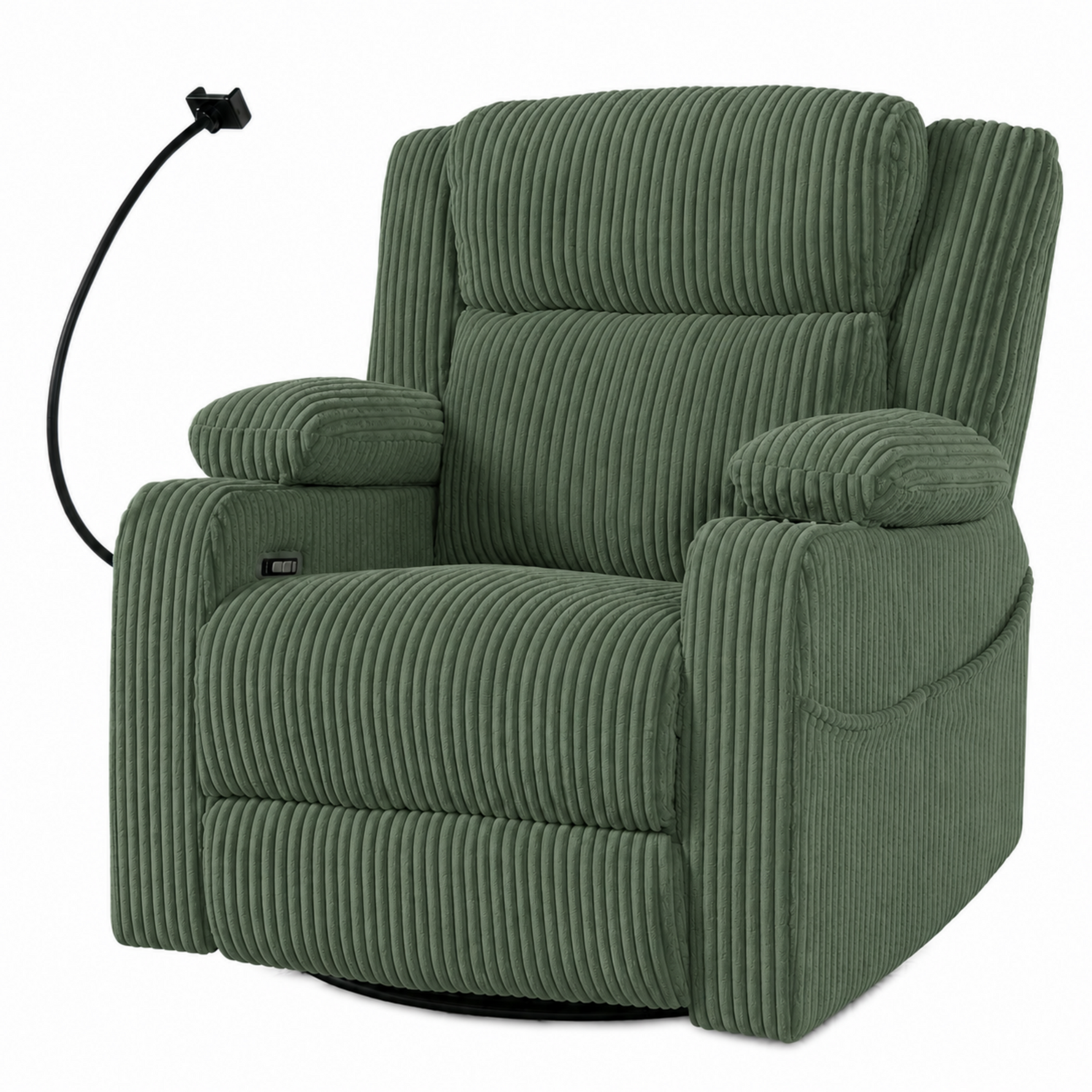Electric Power Recliner Chair with Heat and Massage, 270° Swivel detail image 40