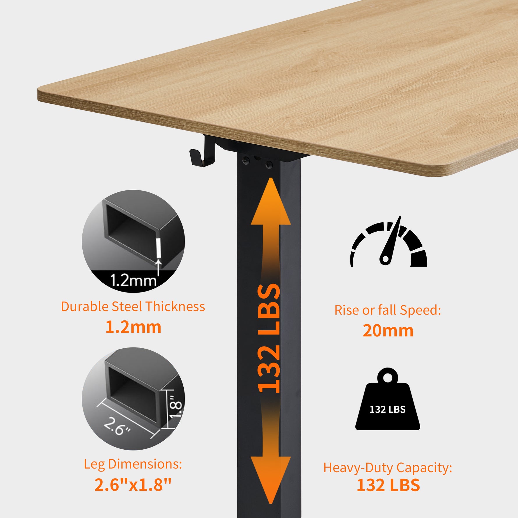 48" x 24" Electric Standing Desk workspace desk setup