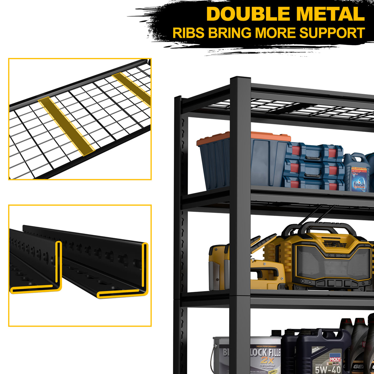59" Heavy-Duty Metal Garage Storage Rack for workshop, garage, storage, or utility use