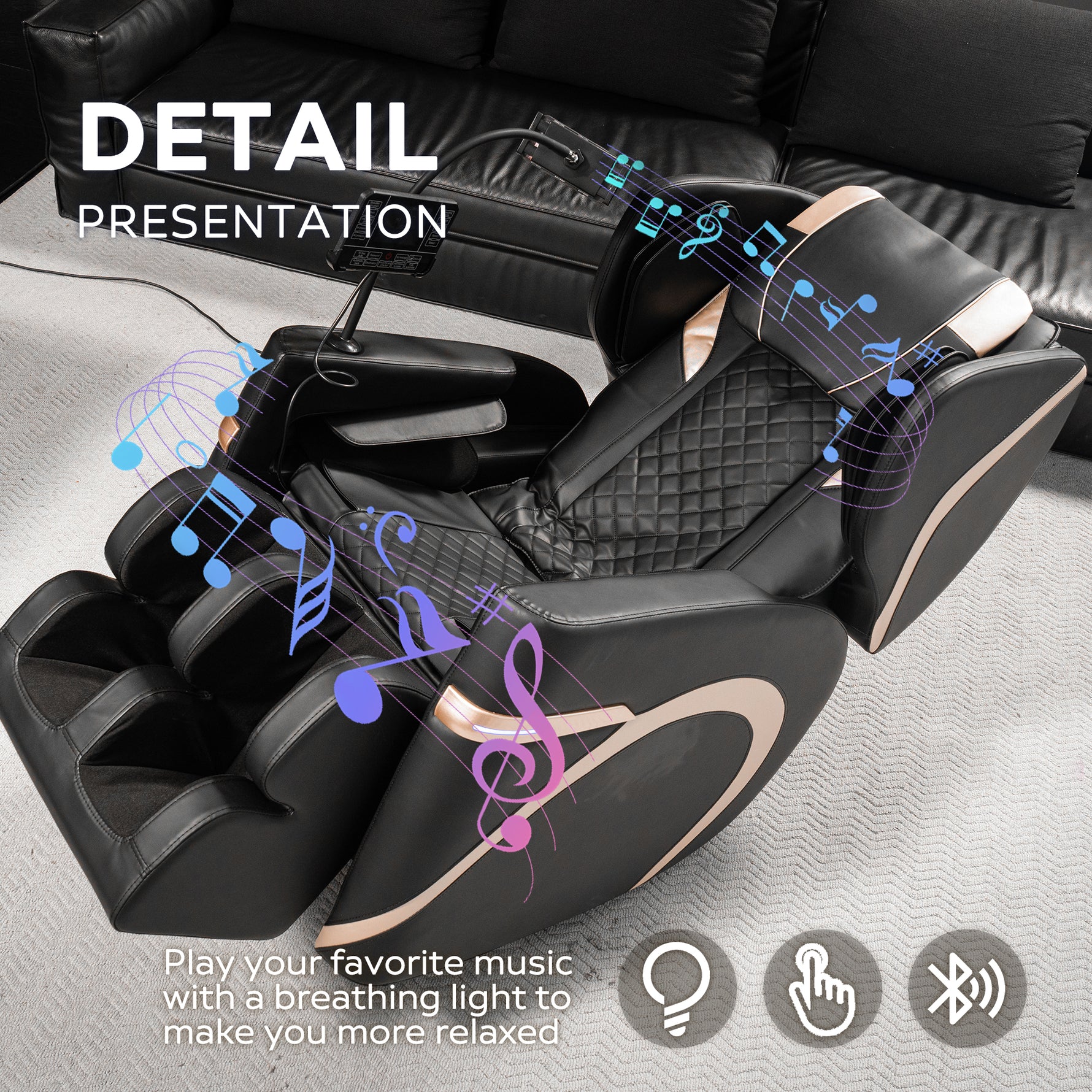 Zero Gravity Massage Recliner with Full-Body Air Pressure detail image 34