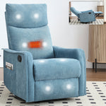 Heat Massage Manual Recliner Chair with Rocker and Swivel in Fabric for Living Room detail image 36