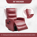 Heat Massage Manual Recliner Chair with Rocker and Swivel in Fabric for Living Room detail image 28