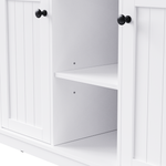 53 in. Farmhouse Kitchen Island with Power Outlet & Stools product view 152