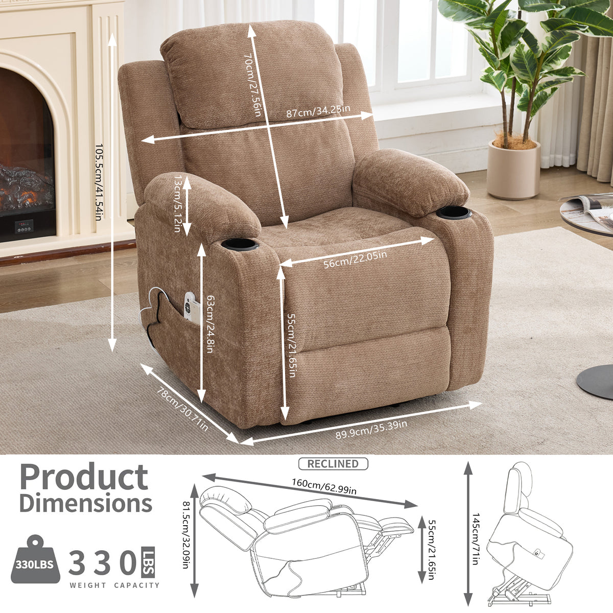Dual-Motor Leather-Air Power Lift Recliner detail image 105