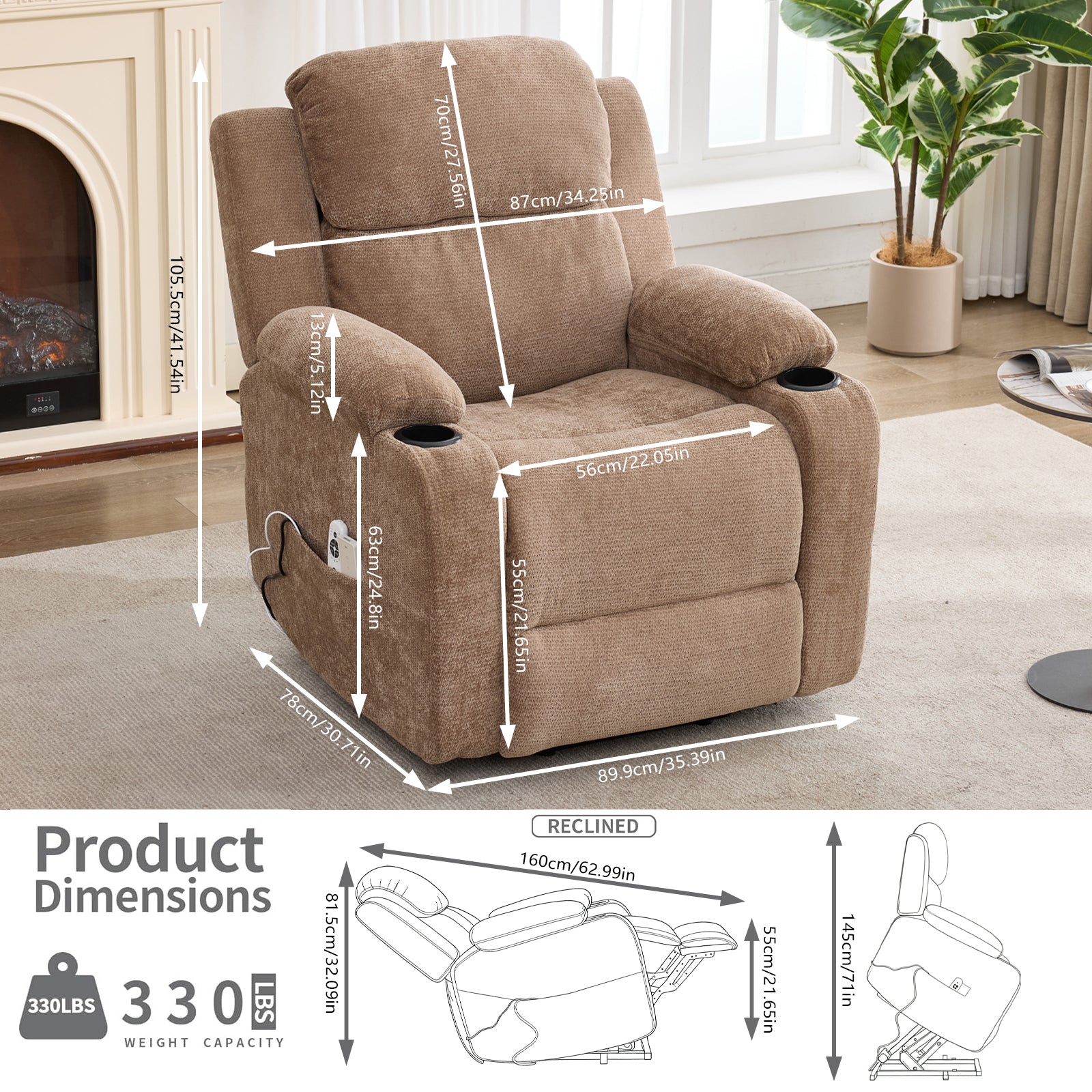 Dual-Motor Leather-Air Power Lift Recliner detail image 105