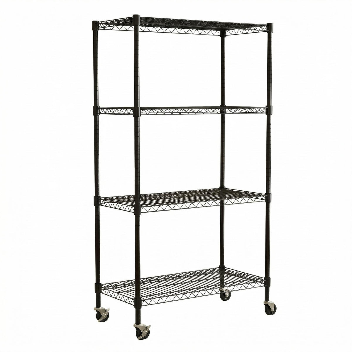Heavy-Duty Adjustable Wire Shelving Unit with Wheels & Levelers for workshop, garage, storage, or utility use