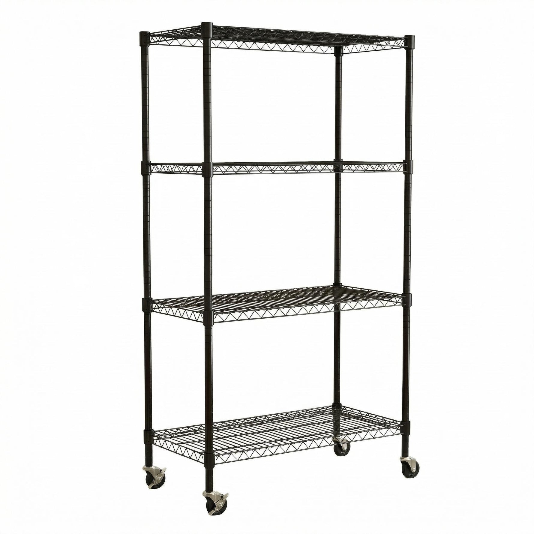 Heavy-Duty Adjustable Wire Shelving Unit with Wheels & Levelers for workshop, garage, storage, or utility use