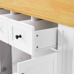 53 in. Farmhouse Kitchen Island with Power Outlet & Stools product view 48