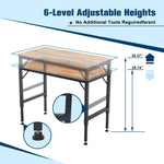 Adjustable Height Heavy-Duty Workbench, Rubber Wood Top Workstation with Power Outlets for workshop, garage, storage, or utility use