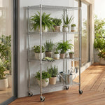 Heavy-Duty Adjustable Wire Shelving Unit with Wheels & Levelers for workshop, garage, storage, or utility use
