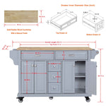 Rubberwood Kitchen Cart with 5 Drawers & Storage Cabinet product view 26