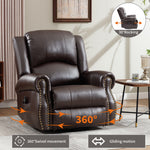 Heat Massage Manual Recliner Chair with Rocker and Swivel for Living Room detail image 21