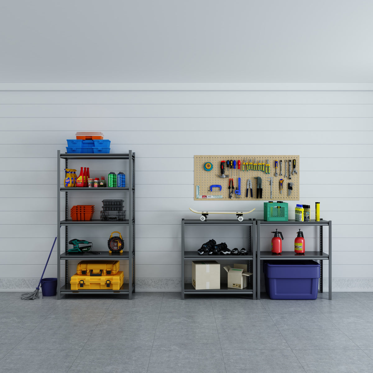 Heavy-Duty Adjustable Metal Storage Shelving Units for workshop, garage, storage, or utility use