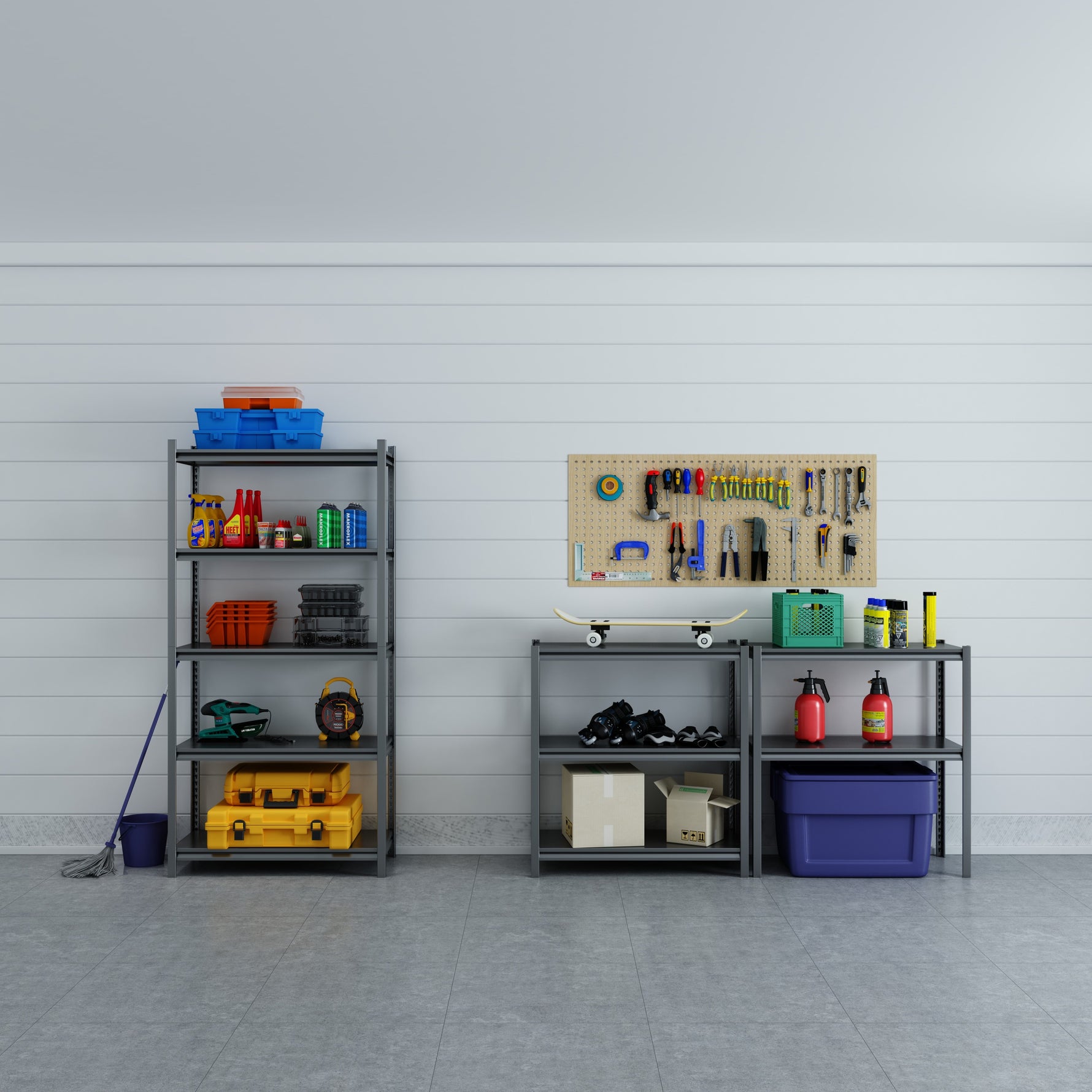 Heavy-Duty Adjustable Metal Storage Shelving Units for workshop, garage, storage, or utility use