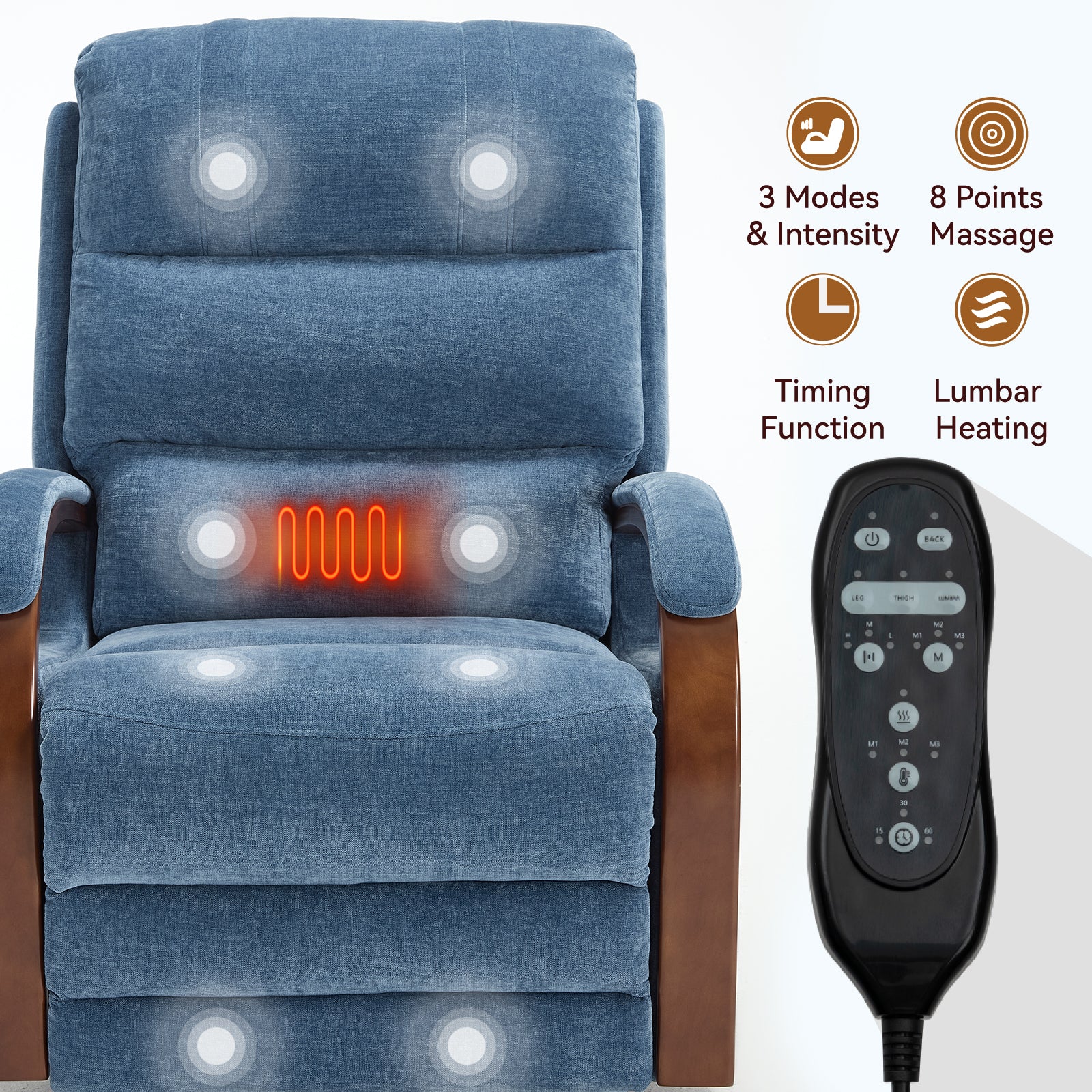 Power Chenille Lift Recliner Chair Dual Motor Infinite Position Up to 350 Pounds detail image 7