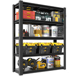 Industrial Heavy-Duty Metal 5-Tier Adjustable Shelving Unit with Pegboard for workshop, garage, storage, or utility use