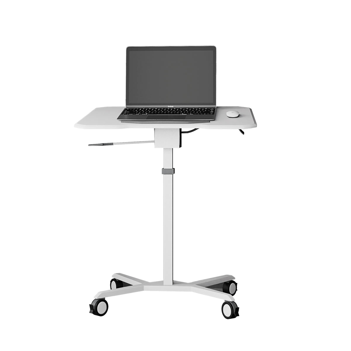 Techni Mobili White Sit-to-Stand Mobile Laptop Cart mobile laptop workstation