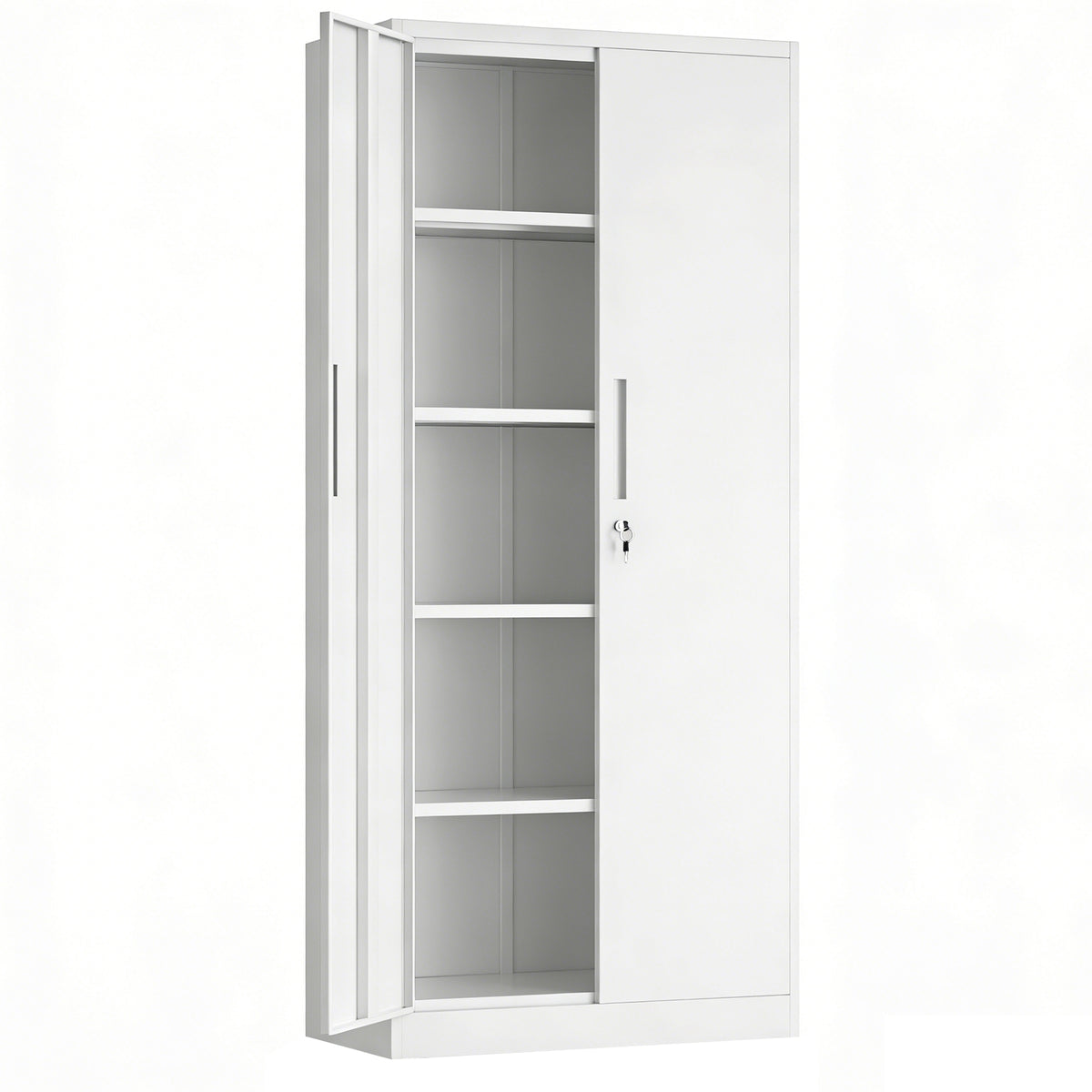 Locking Steel Garage Storage Cabinet with 4 Adjustable Shelves for workshop, garage, storage, or utility use