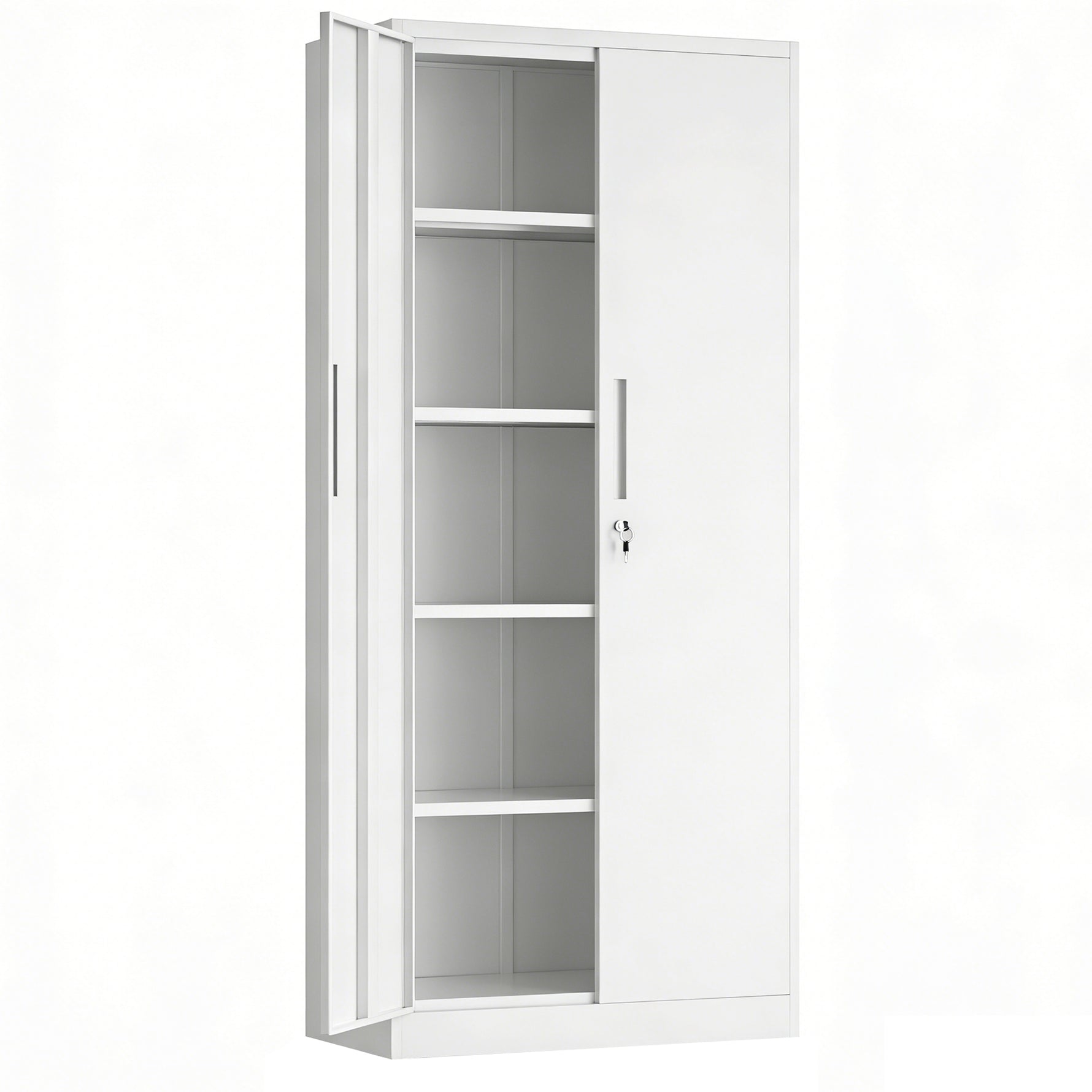 Locking Steel Garage Storage Cabinet with 4 Adjustable Shelves for workshop, garage, storage, or utility use