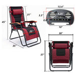 Oversized Padded Zero Gravity Chair with Cup Holder, 400 lb Capacity detail image 8