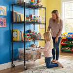 Heavy-Duty Adjustable Wire Shelving Unit with Wheels & Levelers for workshop, garage, storage, or utility use