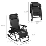 Outsunny Folding Zero Gravity Rocking Chair Set detail image 3