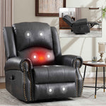 Heat Massage Manual Recliner Chair with Rocker and Swivel for Living Room detail image 62